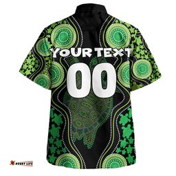 Amazing Aussie Australia Aboriginal Art Green Turtle Inspired Hawaiian Shirt