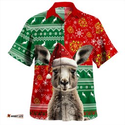Amazing Aussie Australia Aboriginal Dot With Kangaroo Santa Hat Designs Hawaiian Shirt