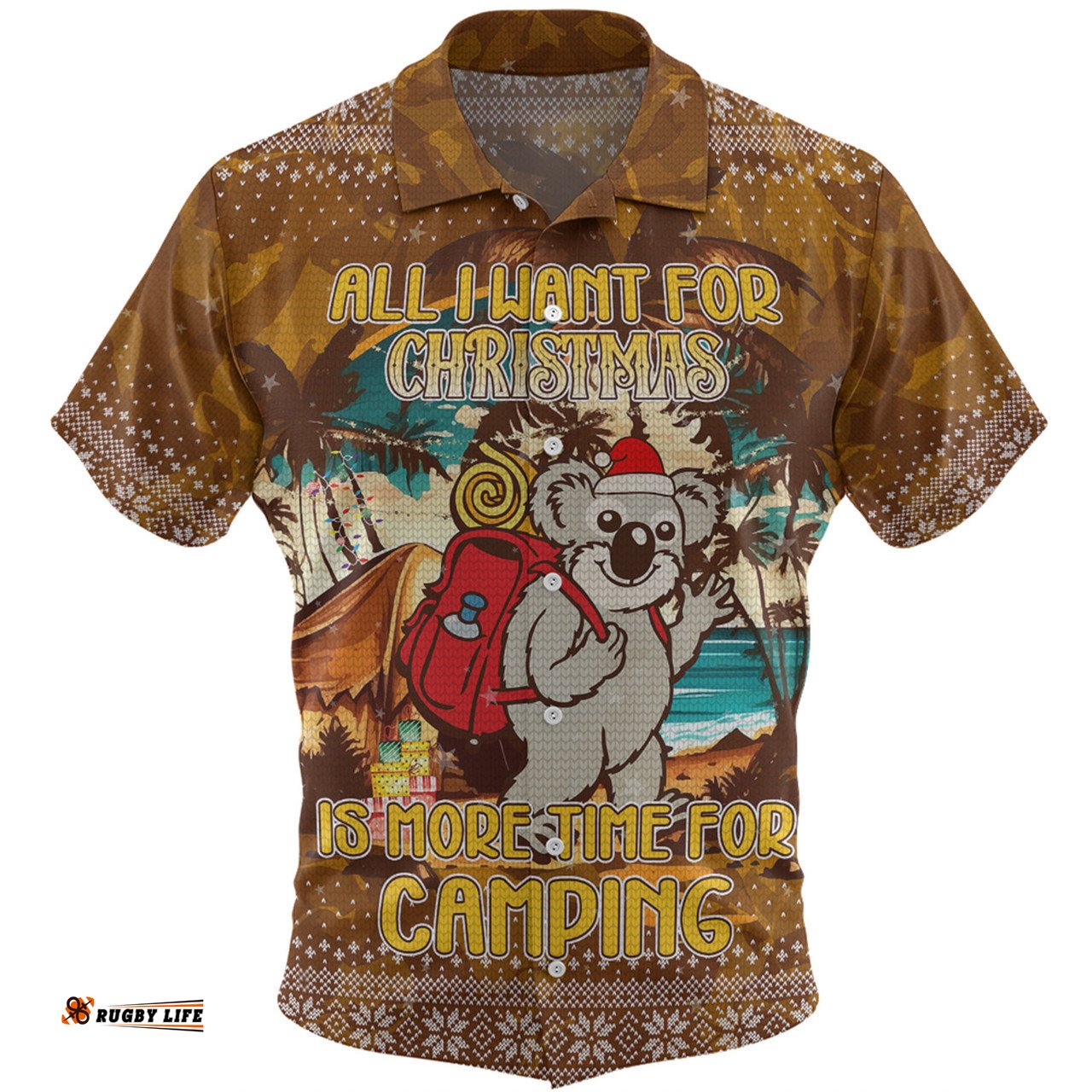 Amazing Aussie Australia Camping Christmas All I Want For Xmas Is More Time For Camping Hawaiian Shirt