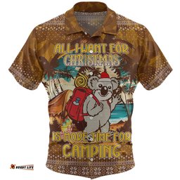 Amazing Aussie Australia Camping Christmas All I Want For Xmas Is More Time For Camping Hawaiian Shirt