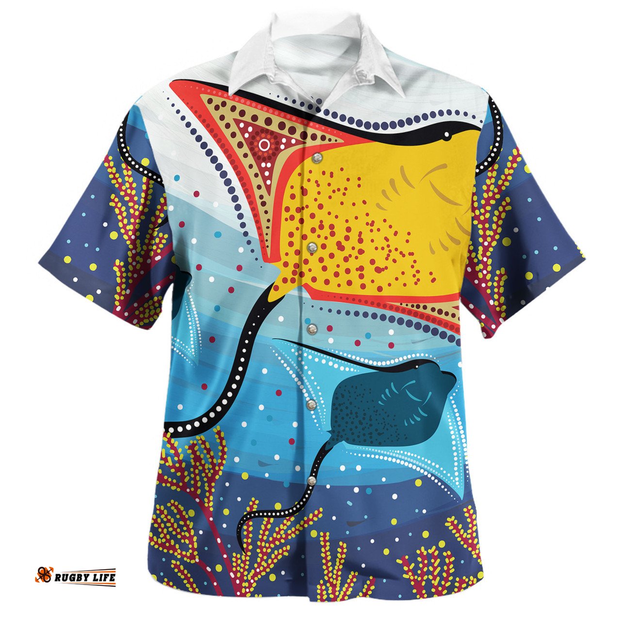 Amazing Aussie Australia Aboriginal Stingray Aboriginal Art Hawaiian Shirt