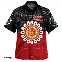 Amazing Aussie Australia Aboriginal Inspired Naidoc Half Concept Hawaiian Shirt