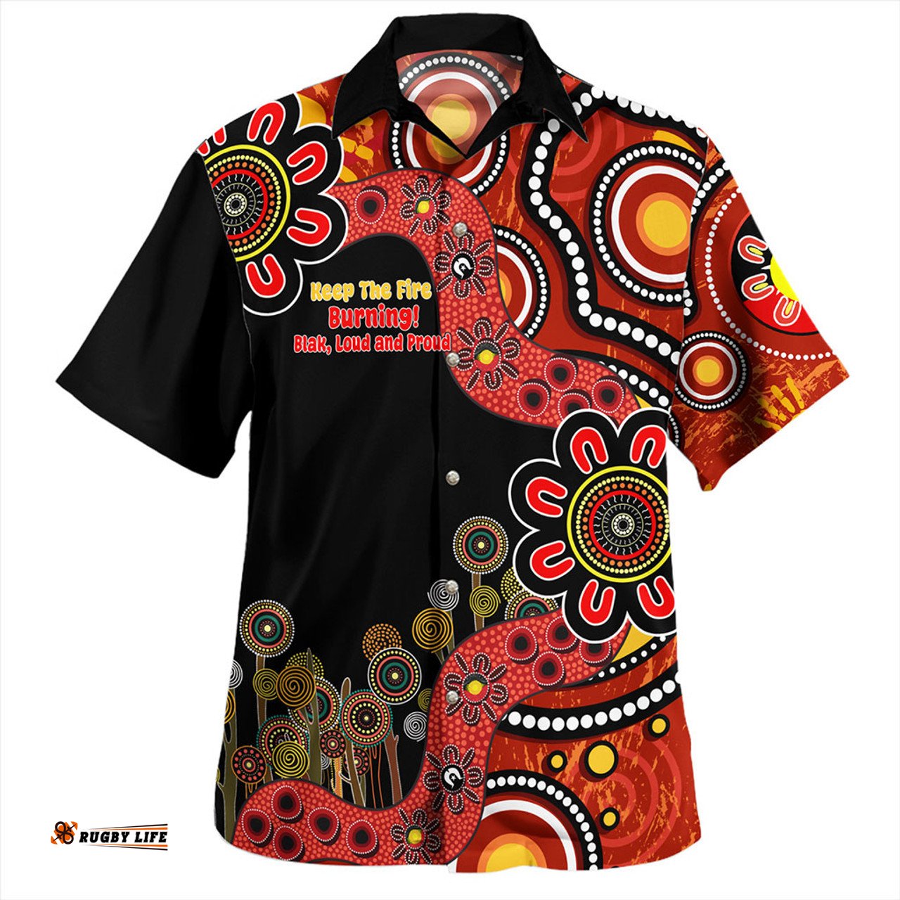 Amazing Aussie Australia Aboriginal Indigenous Naidoc Week Keep The Fire Burning! Blak, Loud And Proud Hawaiian Shirt