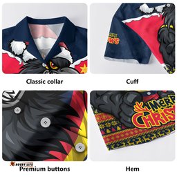 Amazing Aussie Adelaide Crows Santa Scoring Touchdown On Christmas Game Day Hawaiian Shirt