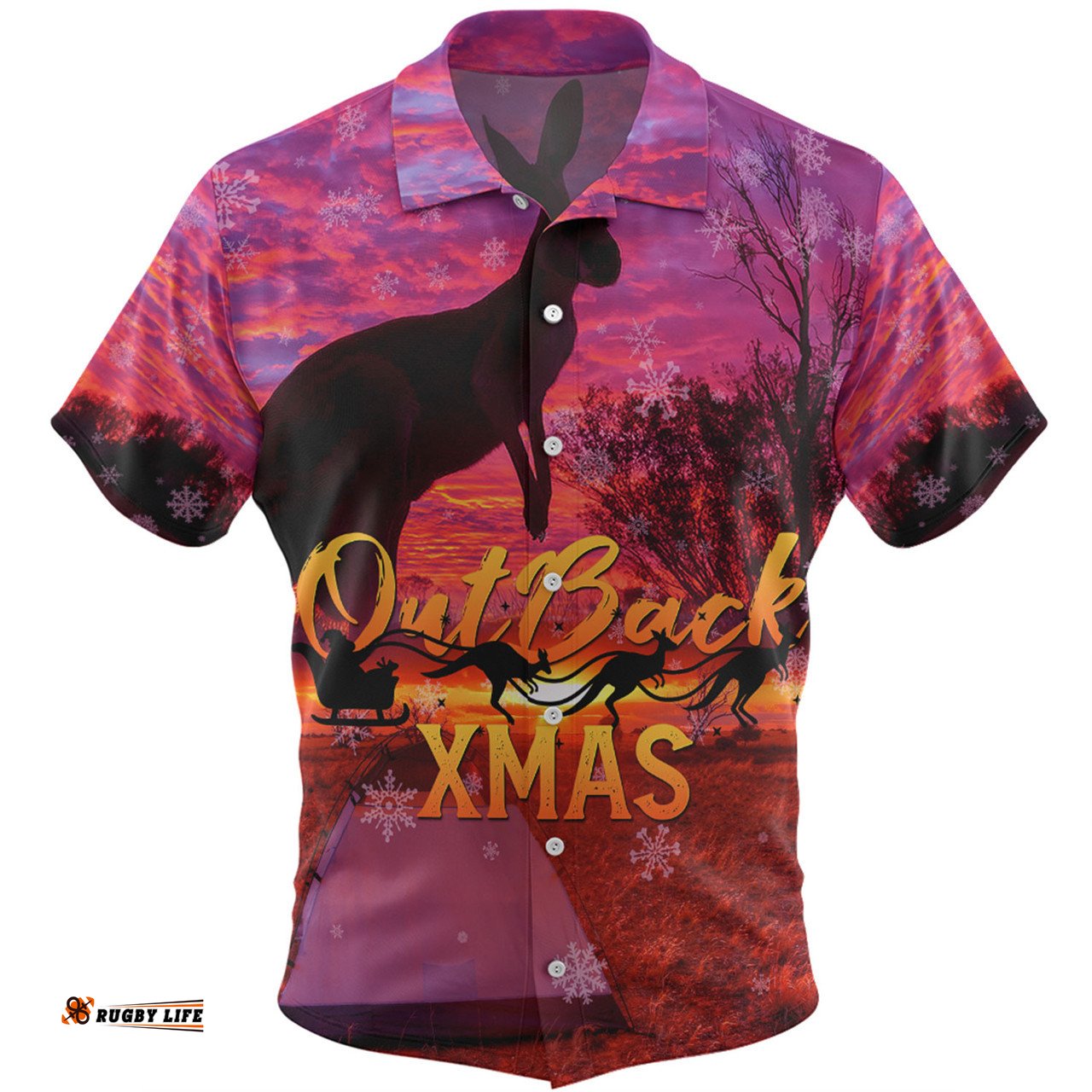 Amazing Aussie Australia Christmas Kangaroo Camping Aussie Outback Merry Christmas Hawaiian Shirt