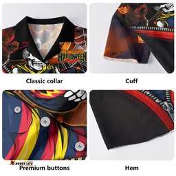 Amazing Aussie Adelaide Crows Halloween Night Reaper Zipper Hawaiian Shirt