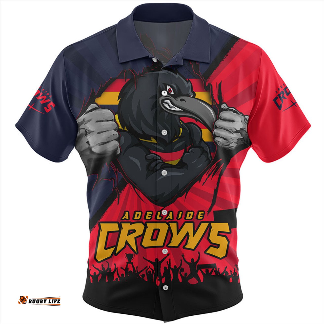 Amazing Aussie Adelaide Crows Breaking Through Fan Design Hawaiian Shirt