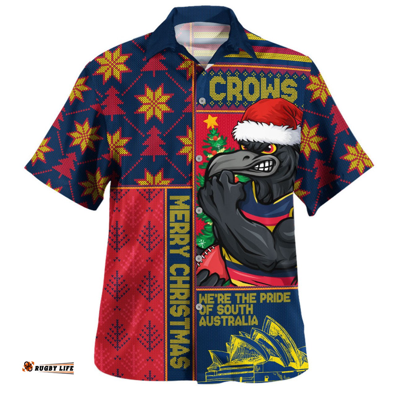 Amazing Aussie Adelaide Crows Merry Christmas Knit Style Festive Spirit Hawaiian Shirt