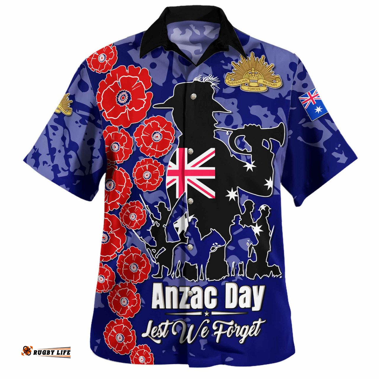 Amazing Aussie Australia Anzac Custom Lest We Forget Blue Style Shirt Hawaiian Shirt
