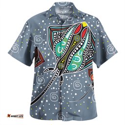 Amazing Aussie Australia Aboriginal Stingray Art In Aboriginal Dot Style Hawaiian Shirt