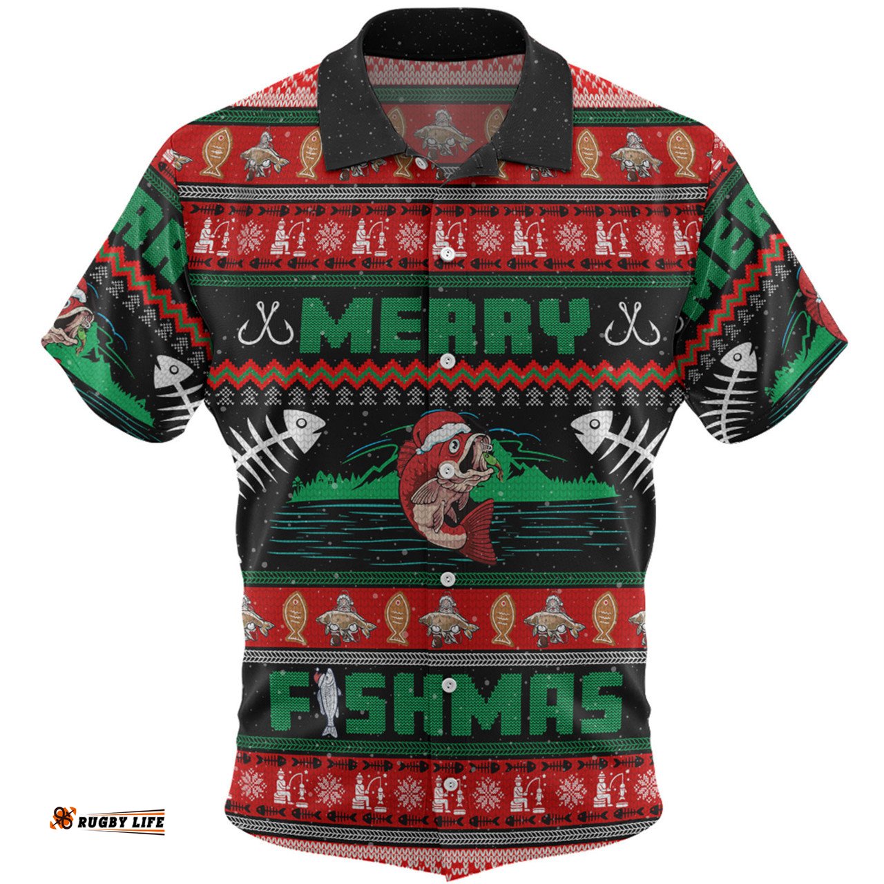 Amazing Aussie Australia Christmas Fishing Custom Merry Ugly Fishmas Hawaiian Shirt