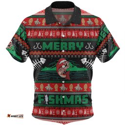 Amazing Aussie Australia Christmas Fishing Custom Merry Ugly Fishmas Hawaiian Shirt