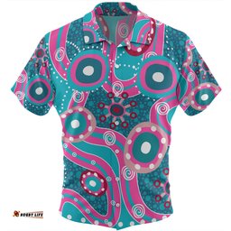 Amazing Aussie Australia Aboriginal Pink Aboriginal Dot Art Inspired Hawaiian Shirt