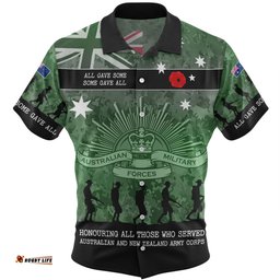 Amazing Aussie Australia Anzac Day Australia and New Zealand Warriors All gave some Some Gave All Green Hawaiian Shirt