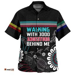 Amazing Aussie Australia Aboriginal Walking with 3000 Ancestors Behind Me Black Hawaiian Shirt
