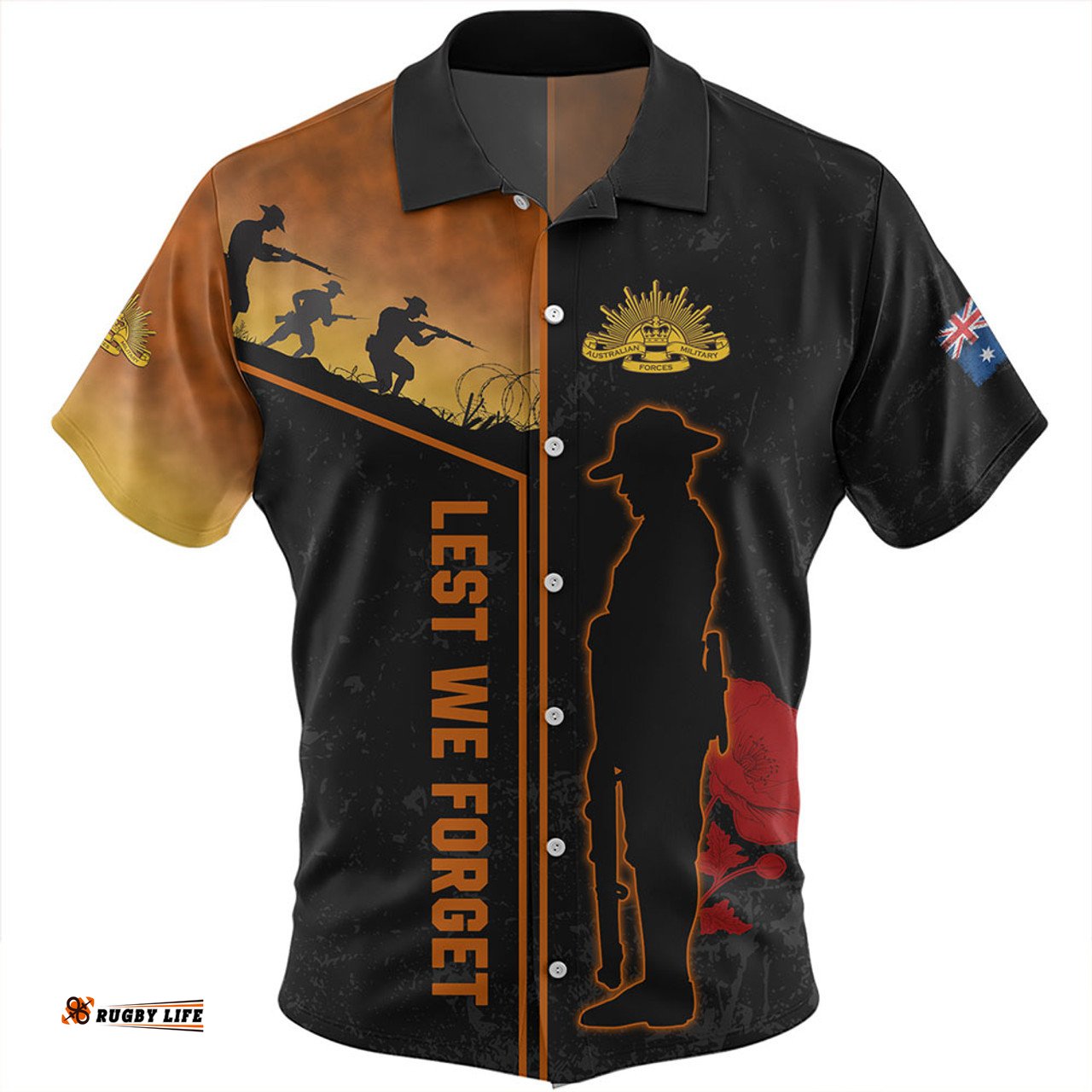 Amazing Aussie Australia Anzac Day Anzac Day Lest We Forget Poppy Hawaiian Shirt