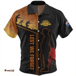 Amazing Aussie Australia Anzac Day Anzac Day Lest We Forget Poppy Hawaiian Shirt