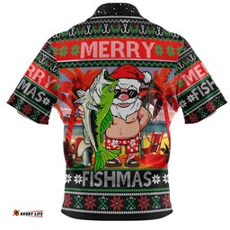 Amazing Aussie Australia Christmas Fishing Merrry Fishmas Angler Santa Claus Hawaiian Shirt