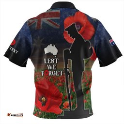 Amazing Aussie Australia Custom Anzac Day Lest We Forget Red Poppies Hawaiian Shirt