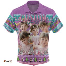 Amazing Aussie Australia Christmas Custom Personalised Purple Summer Vibes Chrissie Present Hawaiian Shirt
