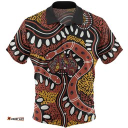 Amazing Aussie Australia Rainbow Serpent Aboriginal Aboriginal Dot Art Snake Artwork Hawaiian Shirt