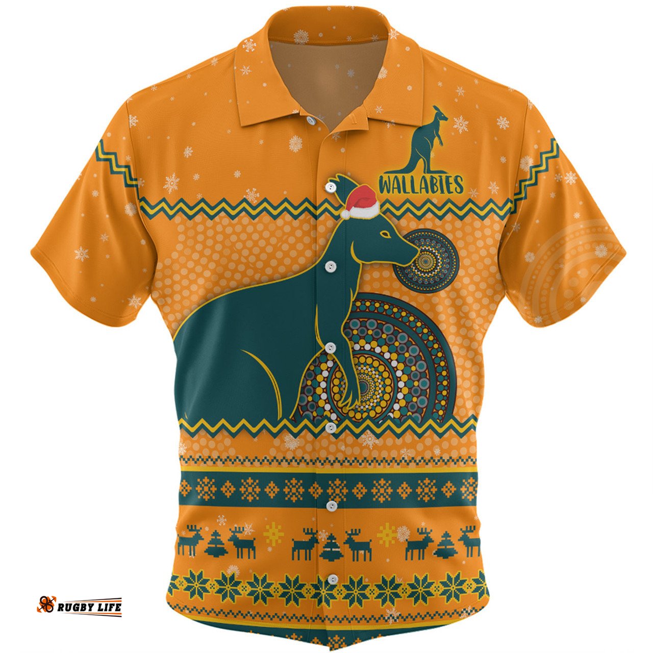 Amazing Aussie Australia Wallabies Christmas Custom Ugly Xmas And Aboriginal Patterns For Die Hard Fan Hawaiian Shirt