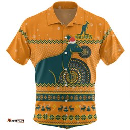Amazing Aussie Australia Wallabies Christmas Custom Ugly Xmas And Aboriginal Patterns For Die Hard Fan Hawaiian Shirt