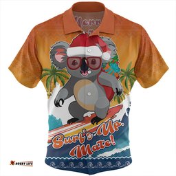 Amazing Aussie Australia Merry Christmas Surf's Up, Mate Koala Hawaiian Shirt