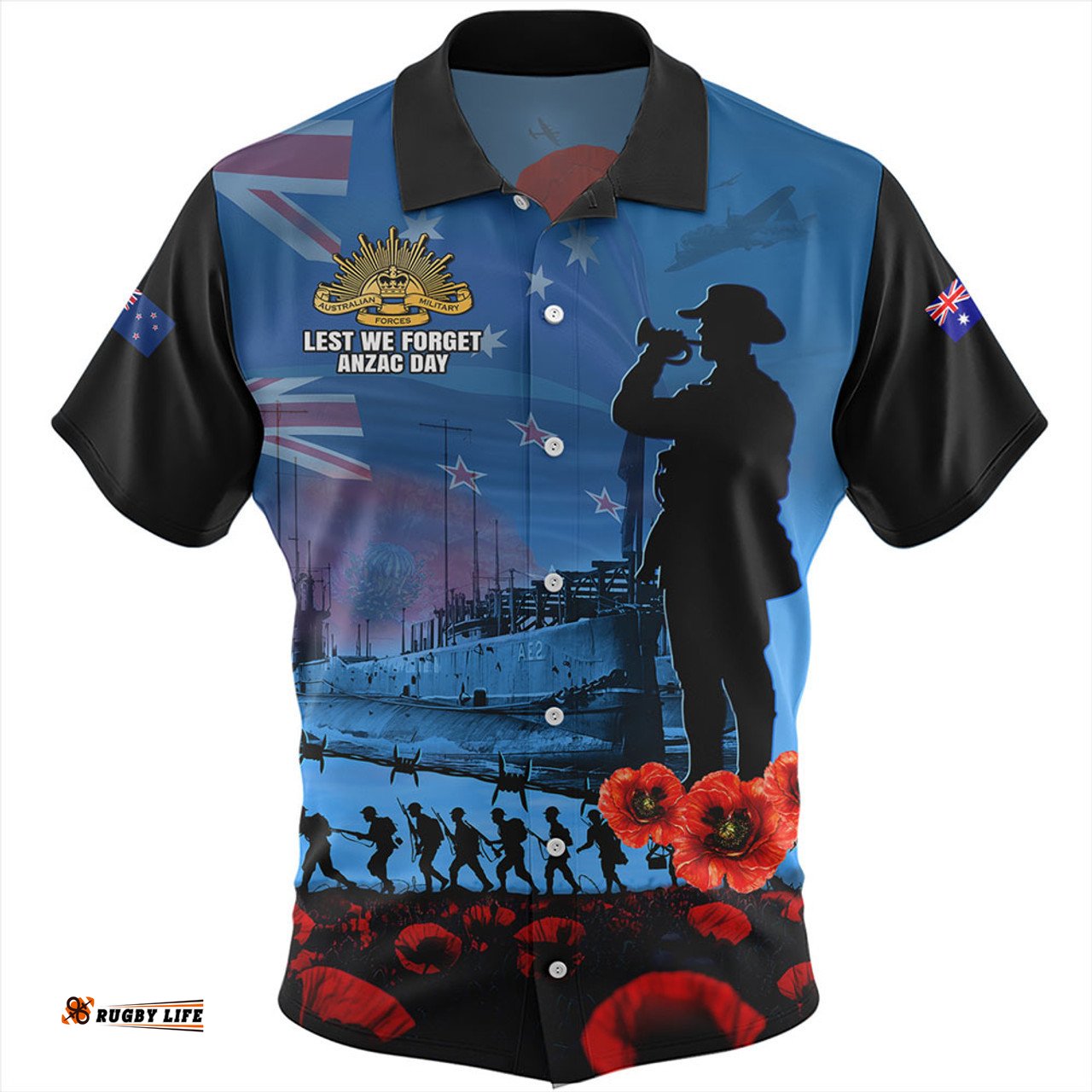 Amazing Aussie Australia Sailing Into History The ANZAC Spirit Hawaiian Shirt
