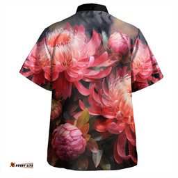 Amazing Aussie Australia Waratah Waratah Oil Painting Abstract Ver1 Hawaiian Shirt