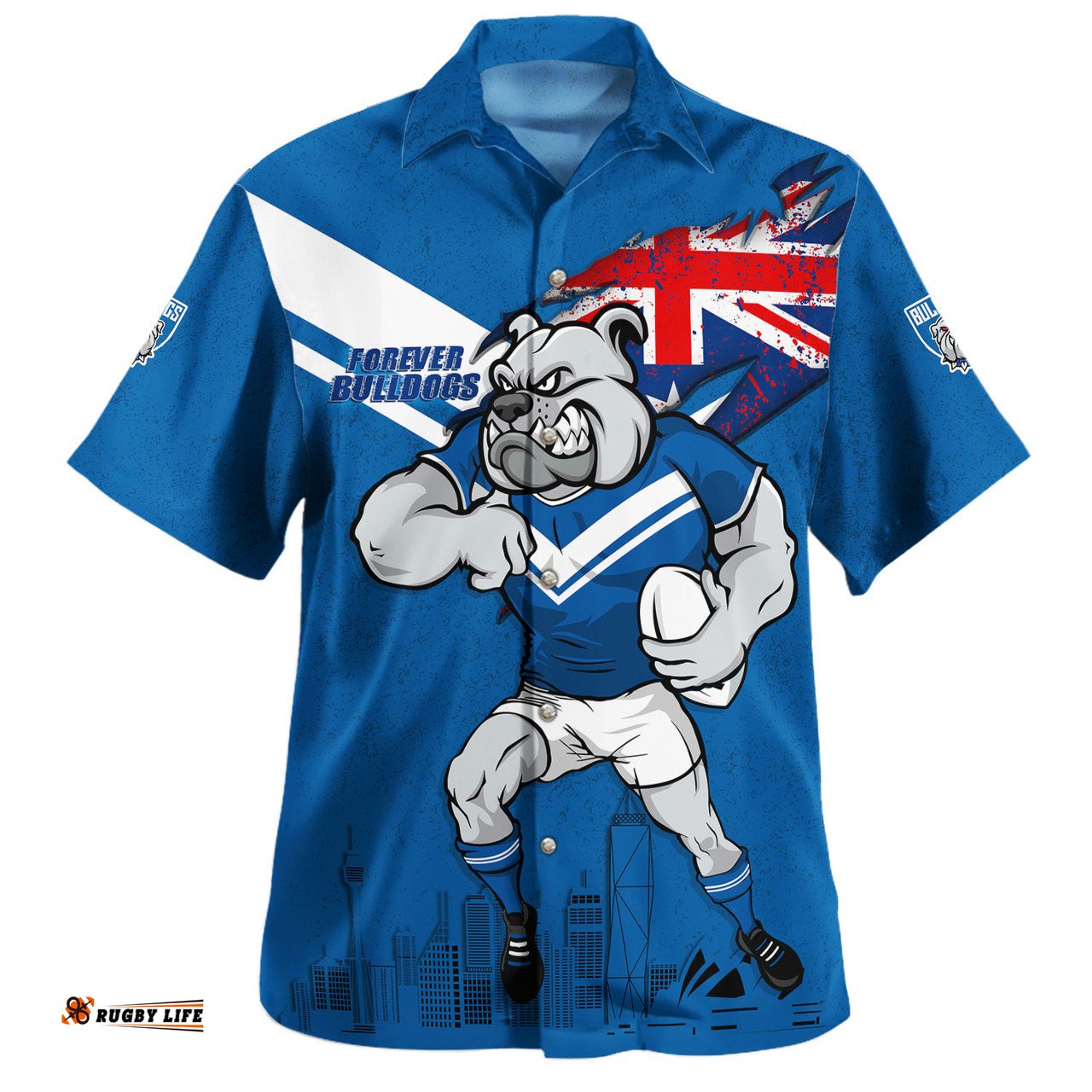 Amazing Aussie Canterbury Bankstown Bulldogs Custom For Die Hard Fan Australia Flag Scratch Style Hawaiian Shirt