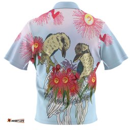 Amazing Aussie Australia Kookaburra Couple Kookaburra With Eucalyptus Flower Art Hawaiian Shirt