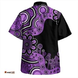 Amazing Aussie Australia Aboriginal Indigenous Dot Painting Purple Hawaiian Shirt