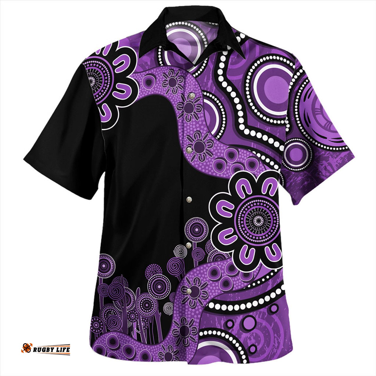 Amazing Aussie Australia Aboriginal Indigenous Dot Painting Purple Hawaiian Shirt