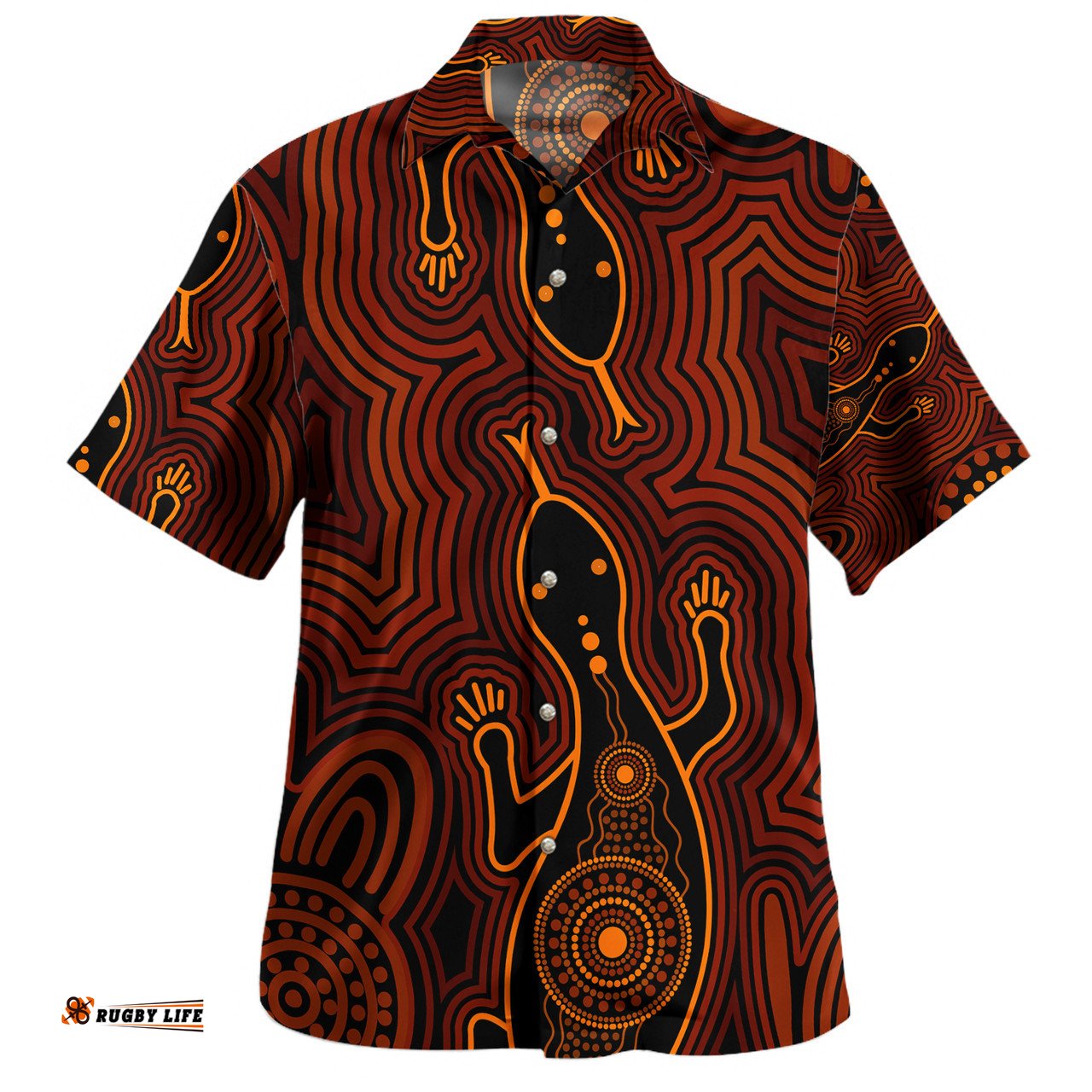 Amazing Aussie Australia Aboriginal Inspired Goanna Aboriginal Art Hawaiian Shirt