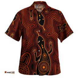 Amazing Aussie Australia Aboriginal Inspired Goanna Aboriginal Art Hawaiian Shirt