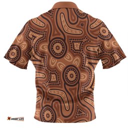 Amazing Aussie Australia Dot Painting Inspired Aboriginal Brown Aboriginal Australian Art With Boomerang Hawaiian Shirt