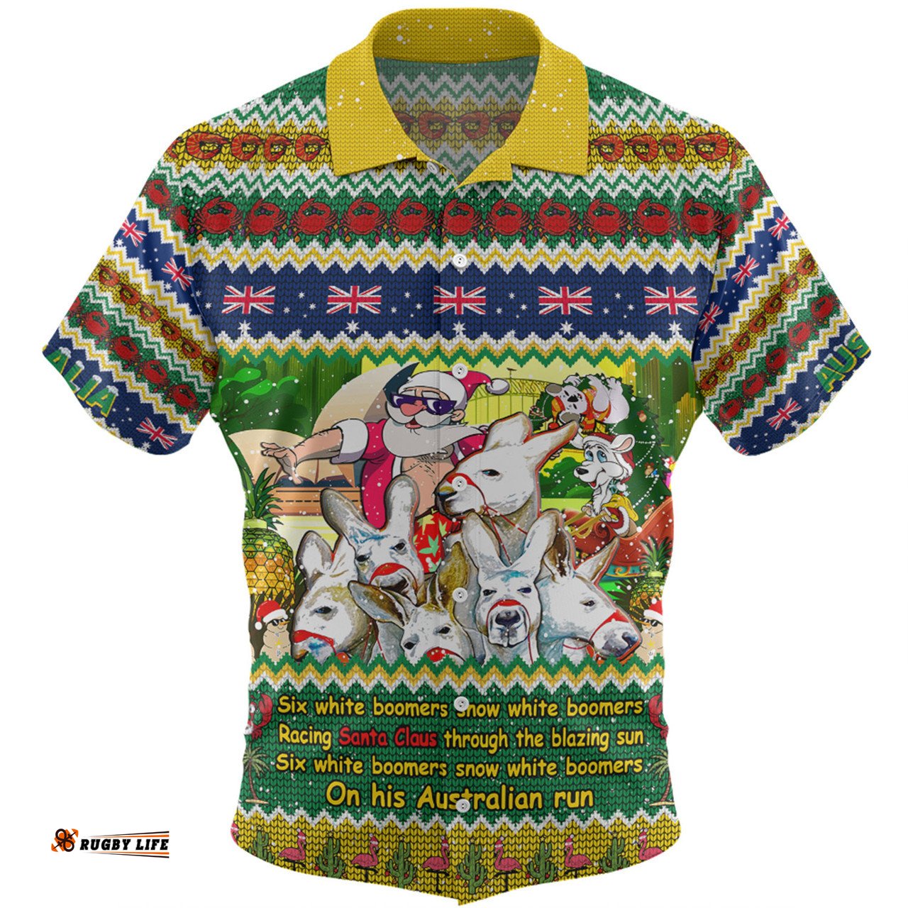 Amazing Aussie Australia Christmas Custom Six White Boomers Hawaiian Shirt