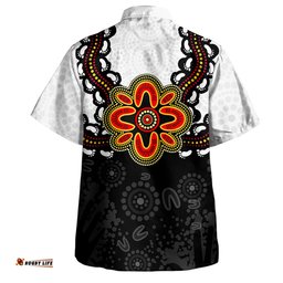 Amazing Aussie Australia Aboriginal Inspired Symbol Pattern White Hawaiian Shirt