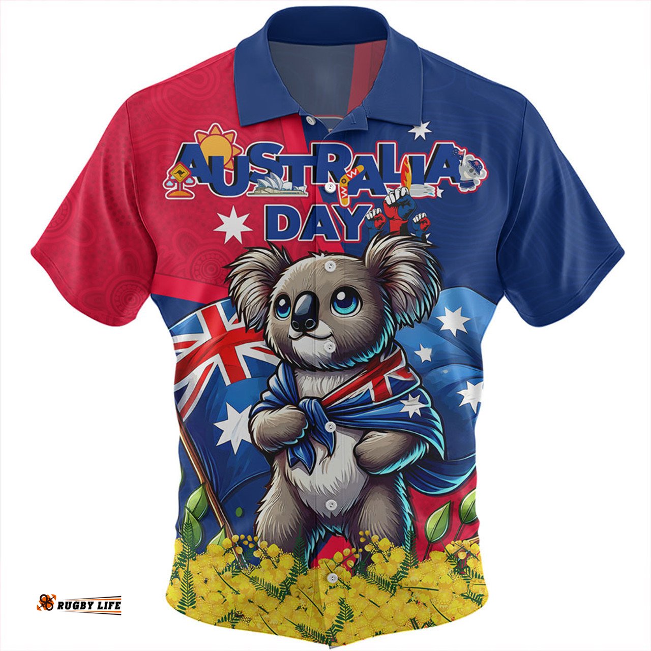 Amazing Aussie Australia Golden Wattle And Koala Australia Day Celebration Hawaiian Shirt