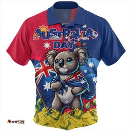 Amazing Aussie Australia Golden Wattle And Koala Australia Day Celebration Hawaiian Shirt