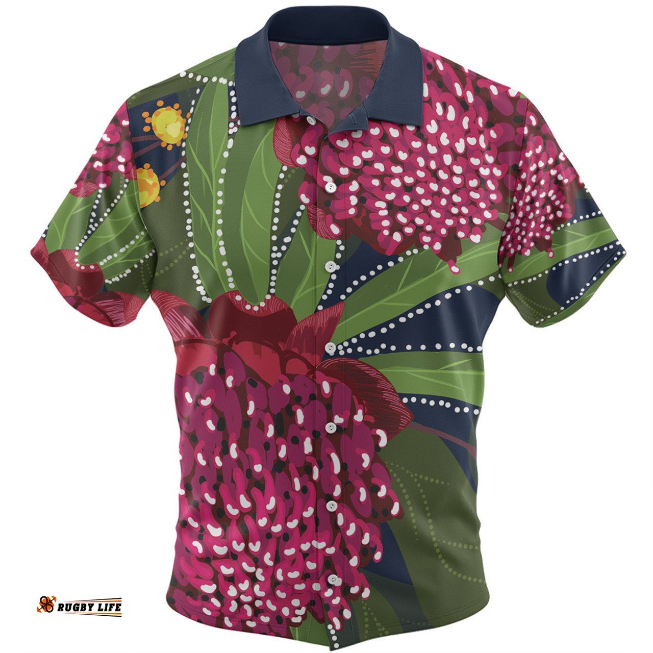 Amazing Aussie Australia Flowers Aboriginal Australian Waratah Flower Art Hawaiian Shirt