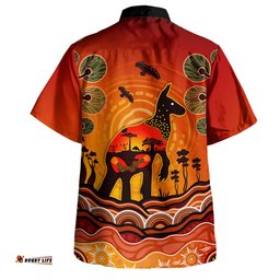 Amazing Aussie Australia Aboriginal Indigenous Kangaroo With Dot Painting Pattern Hawaiian Shirt