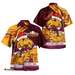 Amazing Aussie Brisbane Broncos Christmas Brisbane Broncos Pride Since 1988 Aboriginal Inspired and Ugly Pattern Hawaiian Shirt