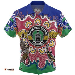 Amazing Aussie Australia Torres Strait Islands Custom Torres Strait Islanders Dhari With Goannas And Dot Art Reunion Hawaiian Shirt