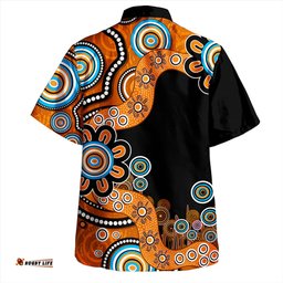 Amazing Aussie Australia Aboriginal Indigenous Dot Painting Orange Hawaiian Shirt