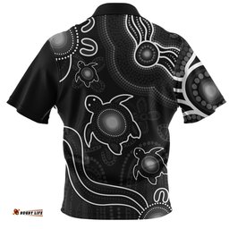 Amazing Aussie Australia Aboriginal Turtle Dreaming Journey Featuring Dot Art Black Hawaiian Shirt
