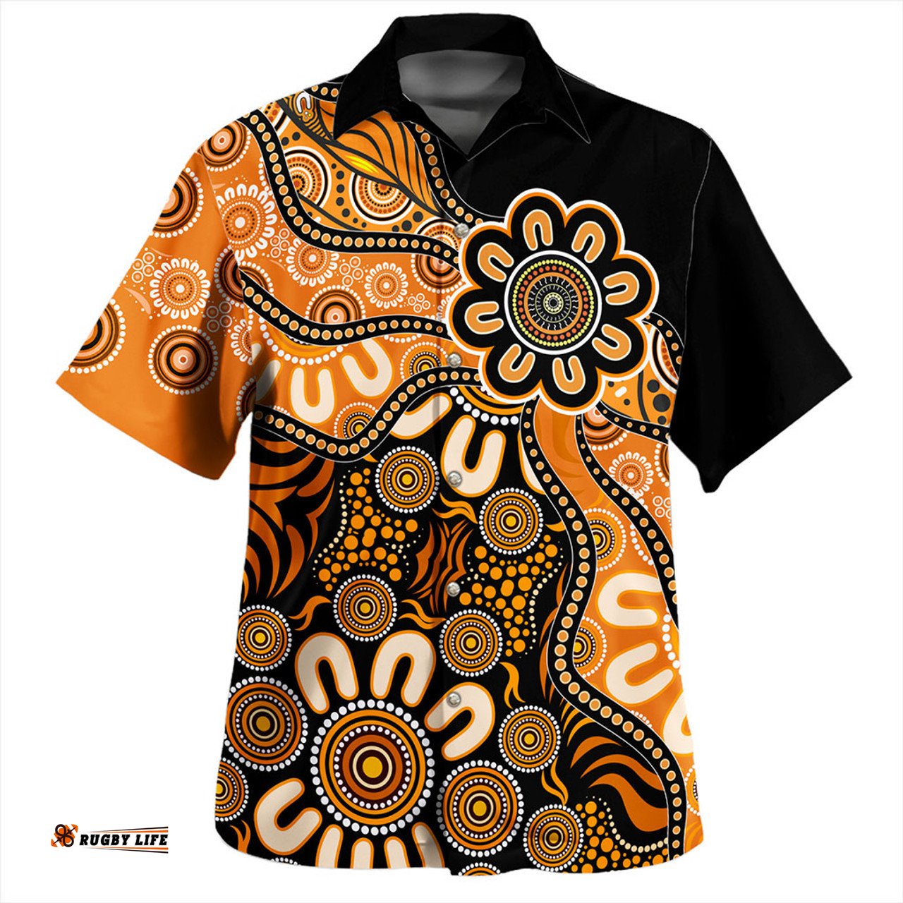 Amazing Aussie Australia Aboriginal Dot Painting Background Hawaiian Shirt
