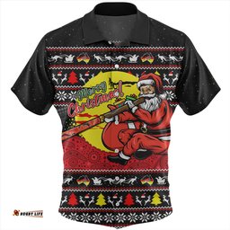 Amazing Aussie Australia Aboriginal Didgeridoo Santa Christmas Hawaiian Shirt