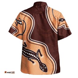 Amazing Aussie Australia Aboriginal Inspired Aboriginal Lizard Art Hawaiian Shirt